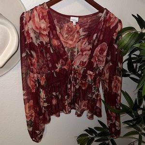 MEDIUM SHEER LONG SLEEVE BLOUSE